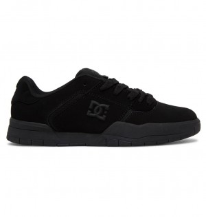 DC Shoes Central - Skórzane Shoes Czarne Czarne | 68123GJIY