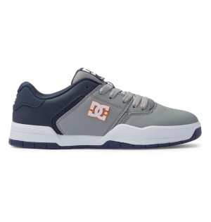 DC Shoes Central - Skórzane Shoes Granatowe Szare | 07683XLRB