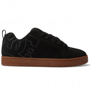 DC Shoes Court Graffik - Skórzane Shoes Czarne | 09643GCBD