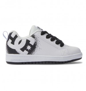 DC Shoes Court Graffik - Skórzane Shoes Czarne | 21567WEKJ