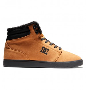 DC Shoes Crisis 2 Hi Wnt - High Top Skórzane Winterized Shoes Czarne | 15806GSJL