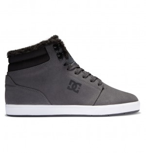 DC Shoes Crisis 2 Hi Wnt - High Top Skórzane Winterized Shoes Charcoal | 28576MZUN