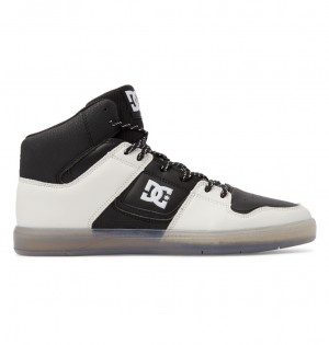 DC Shoes DC Cure - High-Top Skórzane Skate Shoes Czarne Kremowe | 47581PYNB