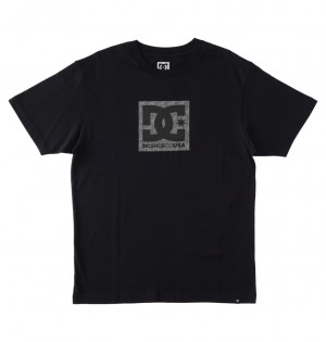 DC Shoes DC Square Star Fill - T-Shirt Czarne | 62149YRGI