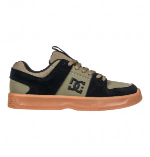 DC Shoes Lynx Zero - Skórzane Shoes Oliwkowe Czarne | 24806LVQF