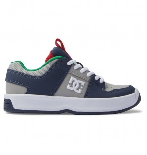 DC Shoes Lynx Zero - Skórzane Shoes Szare Granatowe | 36950KREN