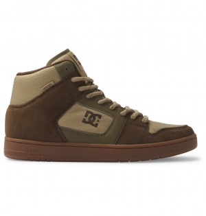 DC Shoes Manteca 4 Hi Wr - High-Top Skórzane Shoes Dk Choc / Military | 95172GDCY