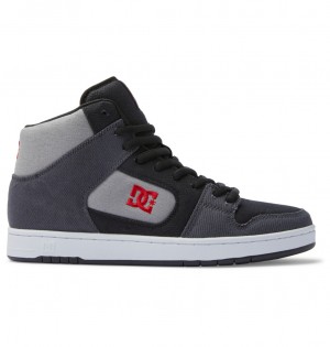 DC Shoes Manteca 4 Hi Zero Waste - High-Top Skórzane Shoes Czarne Czerwone Szare | 83241ILMH