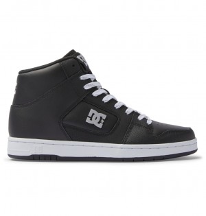 DC Shoes Manteca 4 Hi - High-Top Skórzane Shoes Czarne Srebrne | 49720CDYX