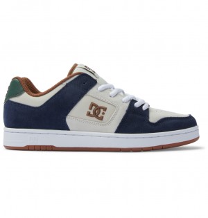 DC Shoes Manteca S - Skórzane Skate Shoes Granatowe Khaki | 67548NYIF