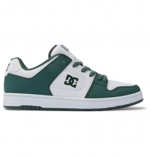 DC Shoes Manteca - Skórzane Shoes Białe Ciemny Oliwkowe | 93867OWYR