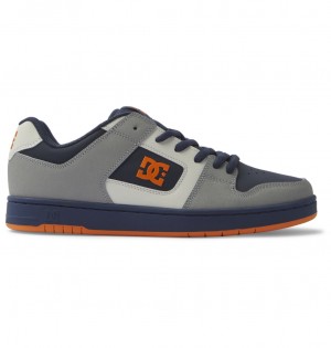 DC Shoes Manteca - Skórzane Shoes Granatowe Pomarańczowe | 60297ITMS