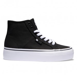 DC Shoes Manual Hi Platformie - High-Top Shoes Czarne Białe | 63857CBYJ