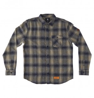 DC Shoes Marshal Flannel - Long Sleeve Shirt Niebieskie | 49875XYVQ