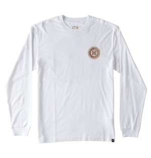 DC Shoes Old Head - Long Sleeve T-Shirt Białe | 73860ZELD