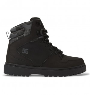 DC Shoes Peary Tr - Skórzane Boots Czarne Camo | 97604LJNX