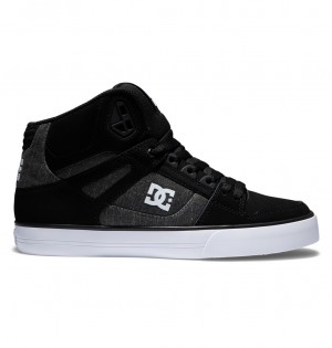 DC Shoes Pure High-Top - Skórzane High-Top Shoes Czarne | 53146KNVY