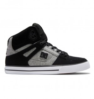 DC Shoes Pure High-Top - Skórzane High-Top Shoes Czarne | 82564RBKF