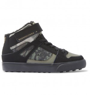 DC Shoes Pure High WNT - Zimowe High-Top Boots Oliwkowe | 13208TQDO