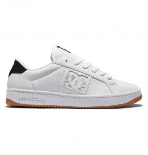 DC Shoes Striker - Skórzane Shoes Białe Czarne | 15642GXWC