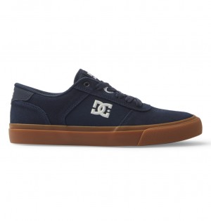 DC Shoes Teknic - Skórzane Shoes Ciemny Granatowe | 43076VAYI