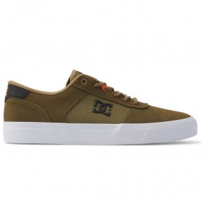 DC Shoes Teknic - Skórzane Shoes Oliwkowe Camo | 64532YWQG