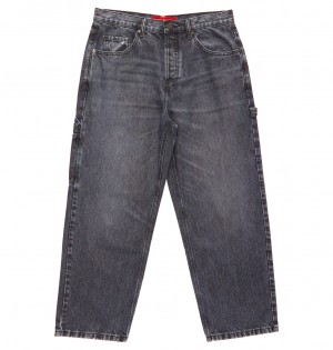 DC Shoes Worker - Baggy Carpenter Jeans Czarne | 48375JXKC