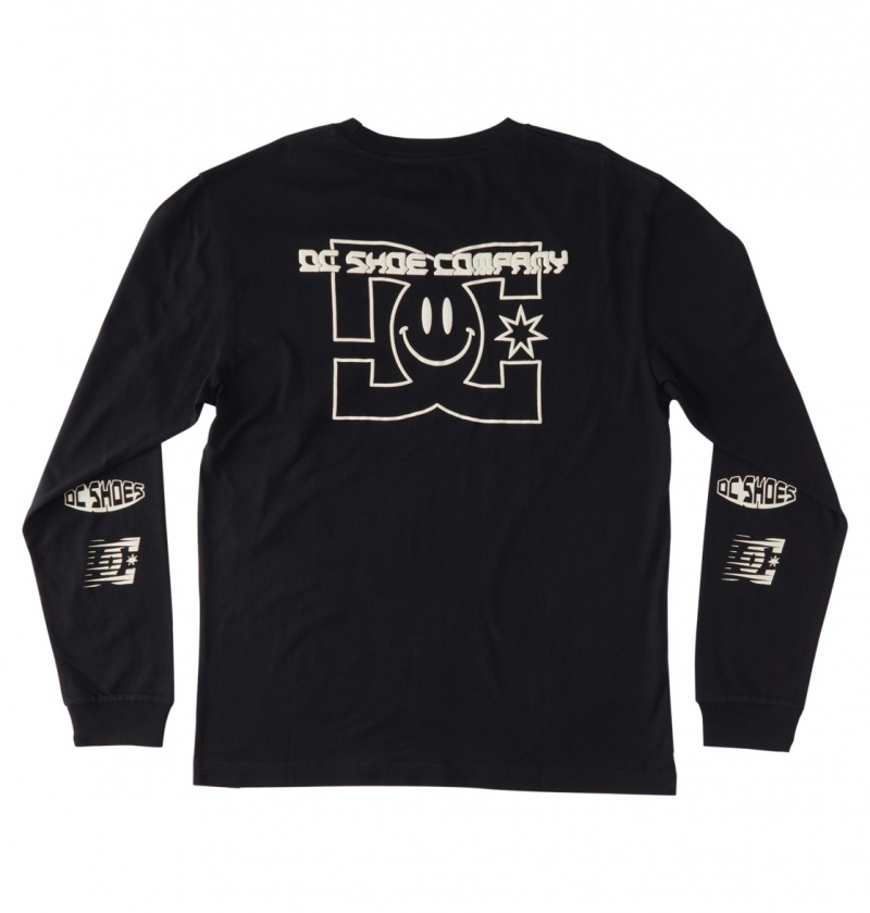 DC Shoes All Smiles - Long Sleeve T-Shirt Czarne | 78014QELJ