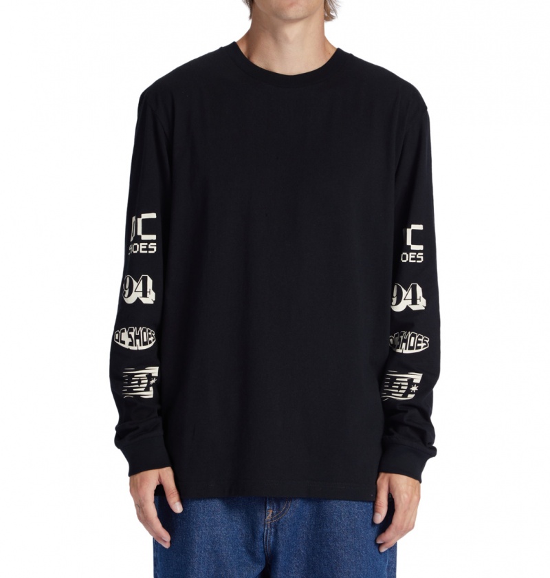 DC Shoes All Smiles - Long Sleeve T-Shirt Czarne | 78014QELJ