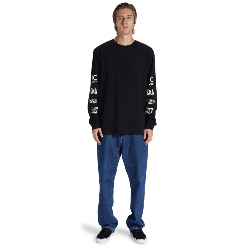 DC Shoes All Smiles - Long Sleeve T-Shirt Czarne | 78014QELJ