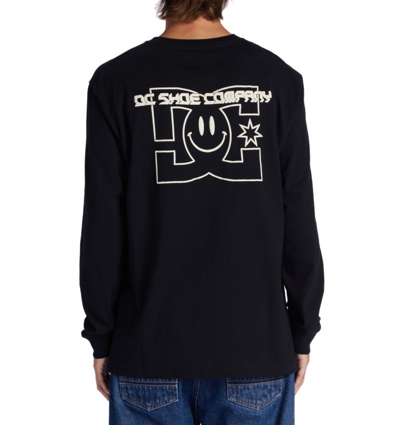 DC Shoes All Smiles - Long Sleeve T-Shirt Czarne | 78014QELJ