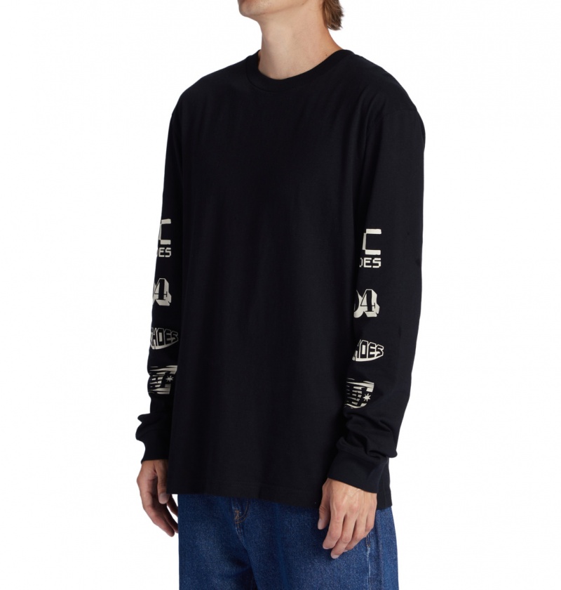 DC Shoes All Smiles - Long Sleeve T-Shirt Czarne | 78014QELJ