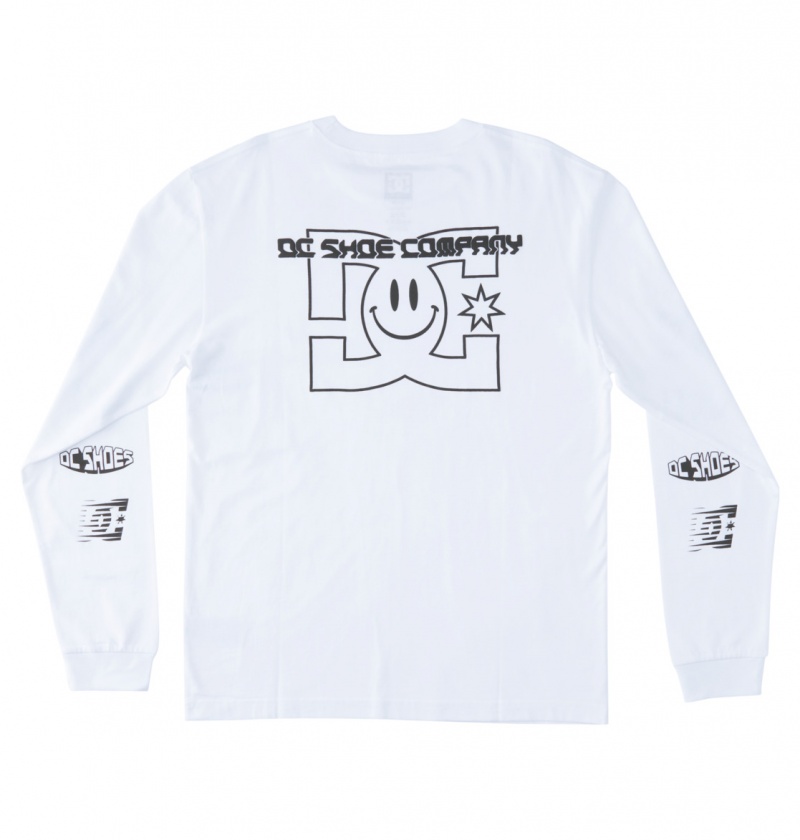 DC Shoes All Smiles - Long Sleeve T-Shirt Białe | 64823WRLN