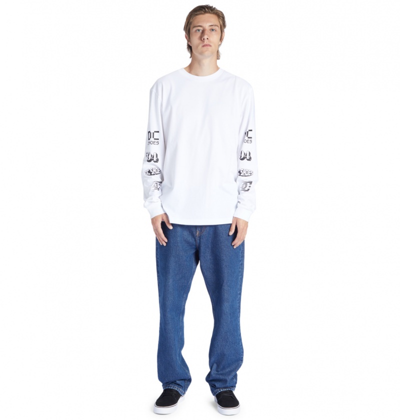 DC Shoes All Smiles - Long Sleeve T-Shirt Białe | 64823WRLN