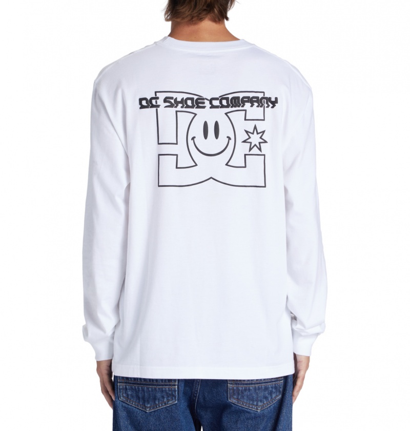 DC Shoes All Smiles - Long Sleeve T-Shirt Białe | 64823WRLN