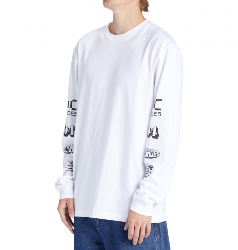 DC Shoes All Smiles - Long Sleeve T-Shirt Białe | 64823WRLN