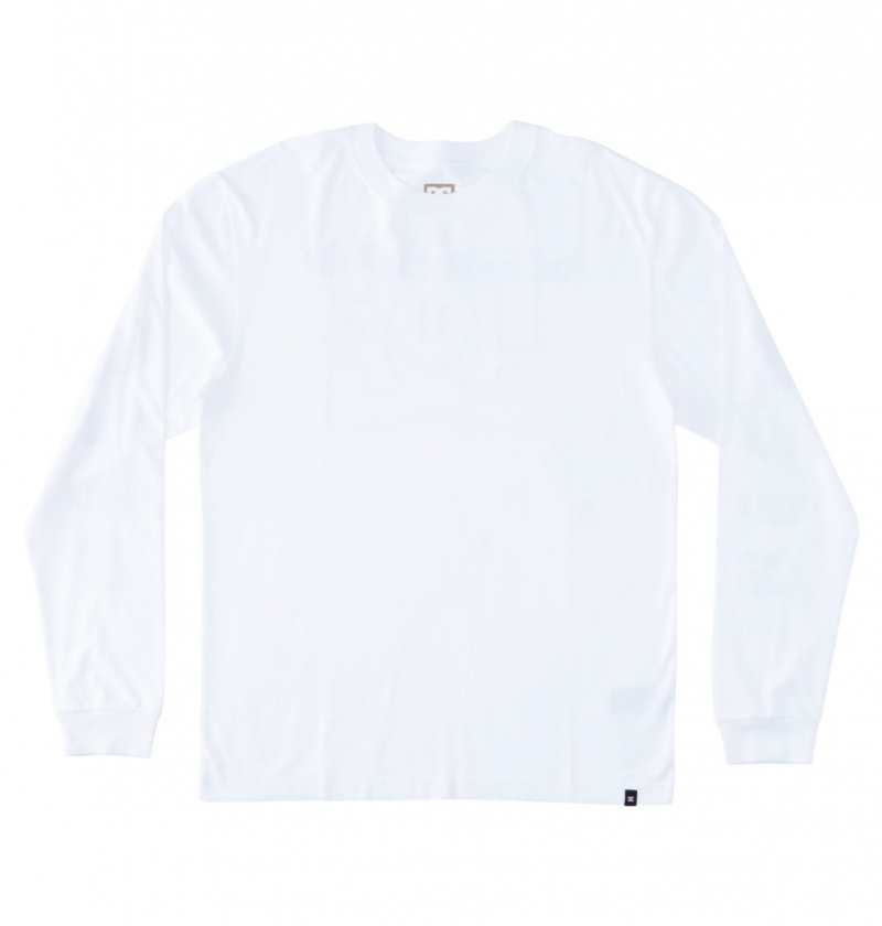 DC Shoes All Smiles - Long Sleeve T-Shirt Białe | 64823WRLN