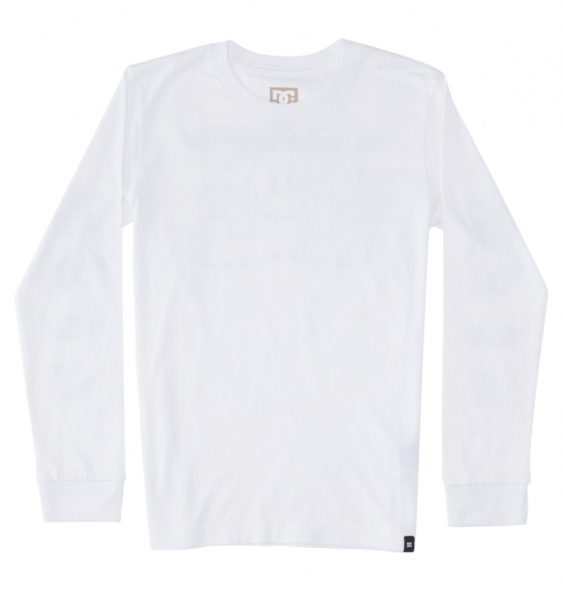 DC Shoes All Smiles - Long Sleeve T-Shirt 10-16 Białe | 96183CUDQ