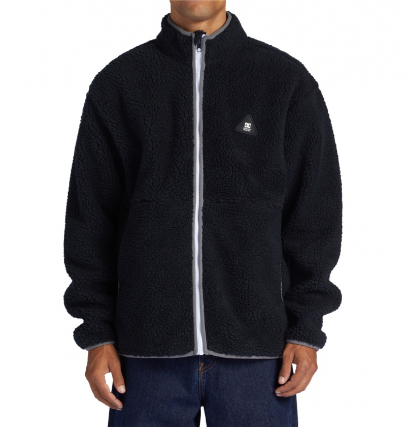 DC Shoes Amradical - Zip-Up Mock Neck Fleece Czarne | 14753JHVG