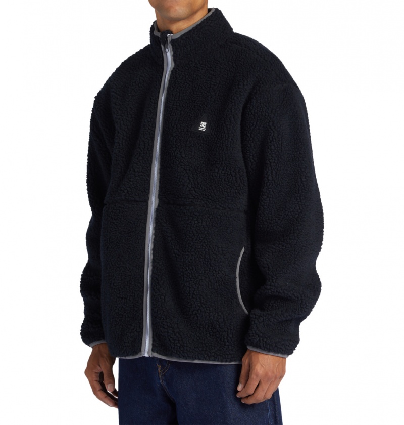 DC Shoes Amradical - Zip-Up Mock Neck Fleece Czarne | 14753JHVG