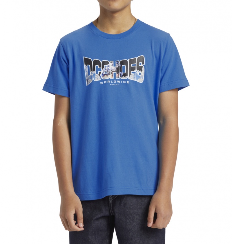 DC Shoes Astro - T-Shirt 8-16 Niebieskie | 20954ZBGV