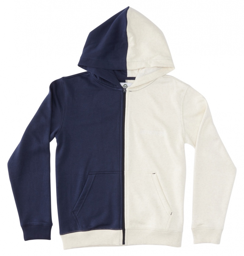 DC Shoes Baseline - Zip-Up Hoodie 10-16 Granatowe | 57104FSTC