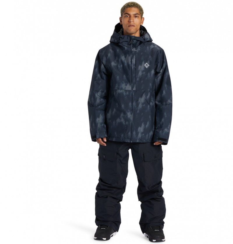 DC Shoes Basis Print - Technical Snow Jacket Czarne | 91582JXCG