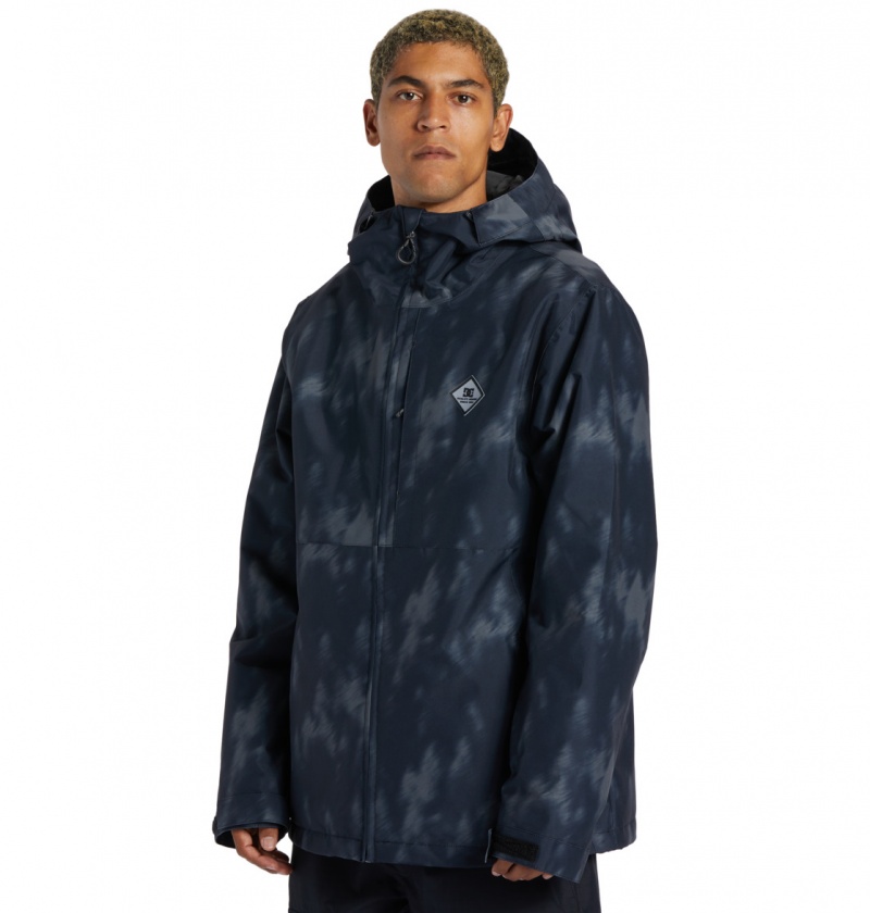 DC Shoes Basis Print - Technical Snow Jacket Czarne | 91582JXCG