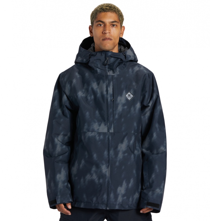 DC Shoes Basis Print - Technical Snow Jacket Czarne | 91582JXCG