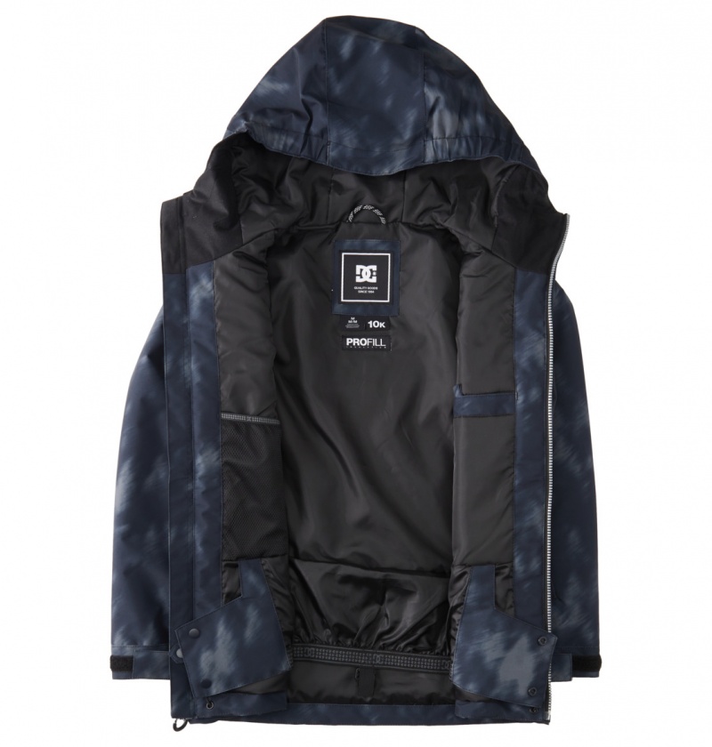 DC Shoes Basis Print - Technical Snow Jacket 8-16 Czarne | 34975NIEU