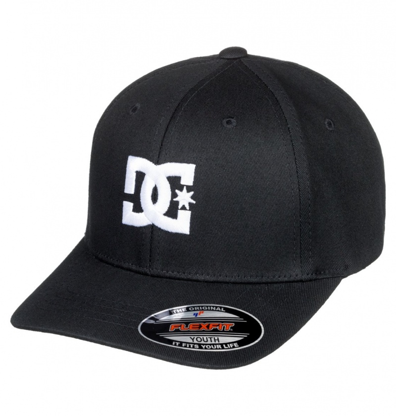 DC Shoes Cap Star - Flexfit® Cap 8-16 Czarne | 61205FXAO