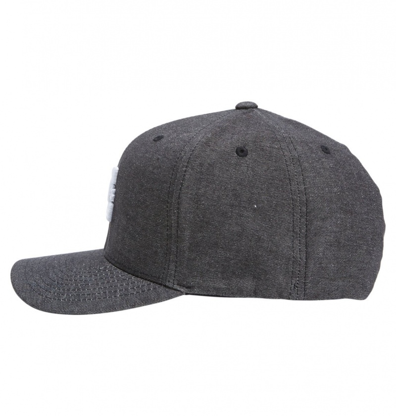 DC Shoes Capstar - Flexfit Cap Czarne | 49602WFQP