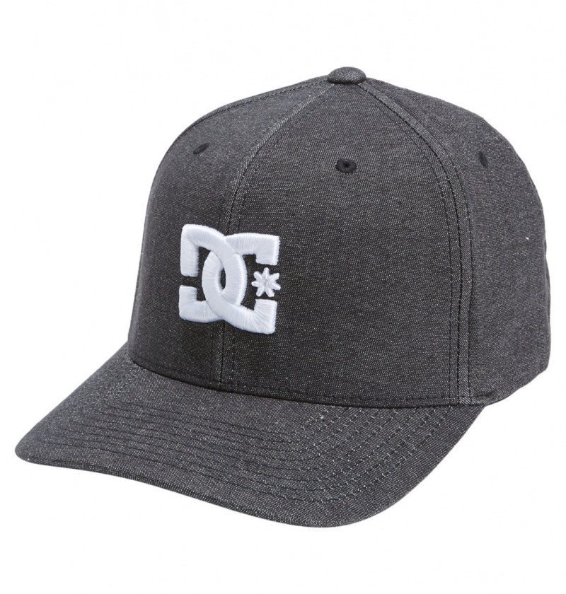 DC Shoes Capstar - Flexfit Cap Czarne | 49602WFQP