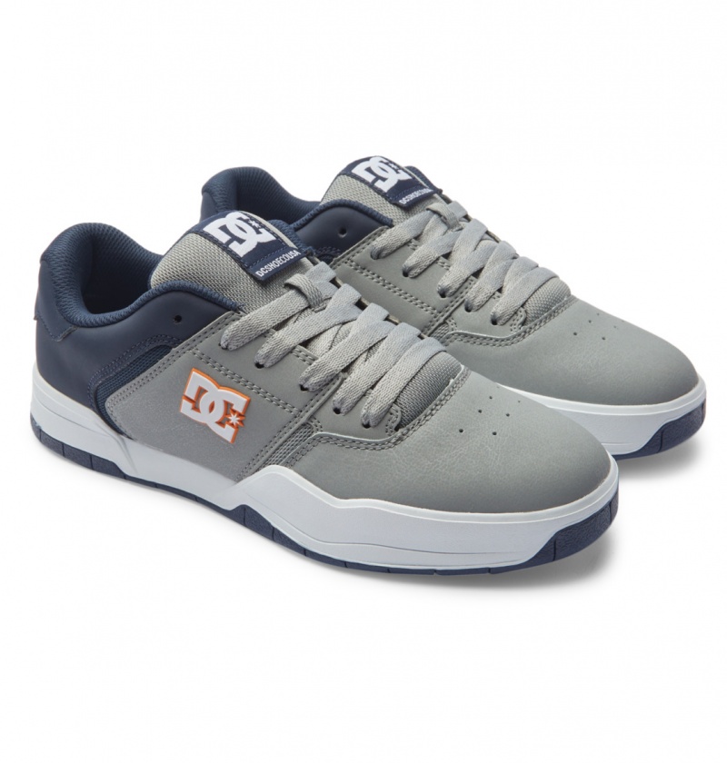 DC Shoes Central - Skórzane Shoes Granatowe Szare | 07683XLRB